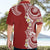 Aloha Polynesian Plumeria Flower Hawaiian Shirt Red Color