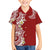 Aloha Polynesian Plumeria Flower Kid Hawaiian Shirt Red Color