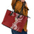 Aloha Polynesian Plumeria Flower Leather Tote Bag Red Color