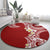 Aloha Polynesian Plumeria Flower Round Carpet Red Color