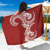 Aloha Polynesian Plumeria Flower Sarong Red Color LT03 One Size 44 x 66 inches Red - Polynesian Pride