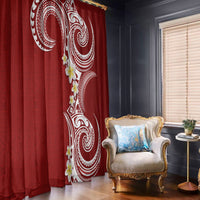 Aloha Polynesian Plumeria Flower Window Curtain Red Color LT03 - Polynesian Pride