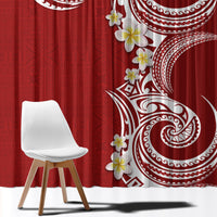 Aloha Polynesian Plumeria Flower Window Curtain Red Color LT03 - Polynesian Pride