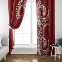Aloha Polynesian Plumeria Flower Window Curtain Red Color LT03 - Polynesian Pride