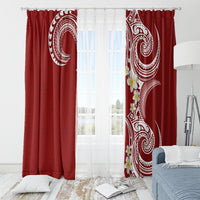 Aloha Polynesian Plumeria Flower Window Curtain Red Color LT03 - Polynesian Pride