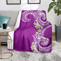 Aloha Polynesian Plumeria Flower Blanket Purple Color LT03 - Polynesian Pride