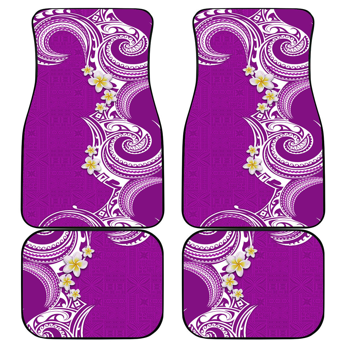 Aloha Polynesian Plumeria Flower Car Mats Purple Color LT03 - Polynesian Pride