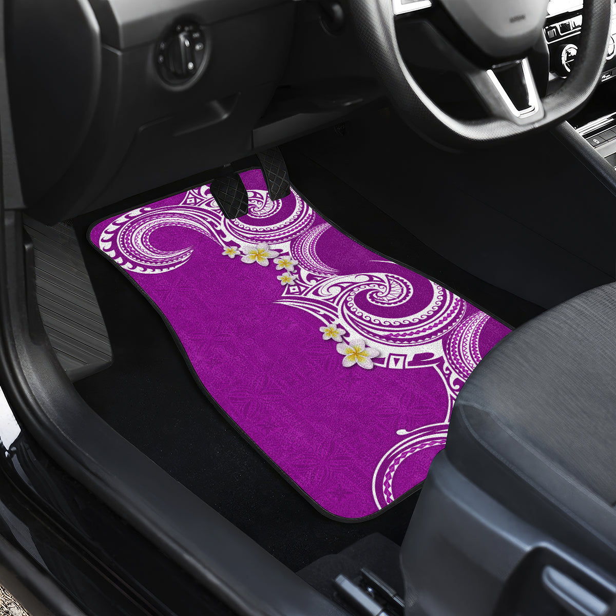 Aloha Polynesian Plumeria Flower Car Mats Purple Color LT03 - Polynesian Pride