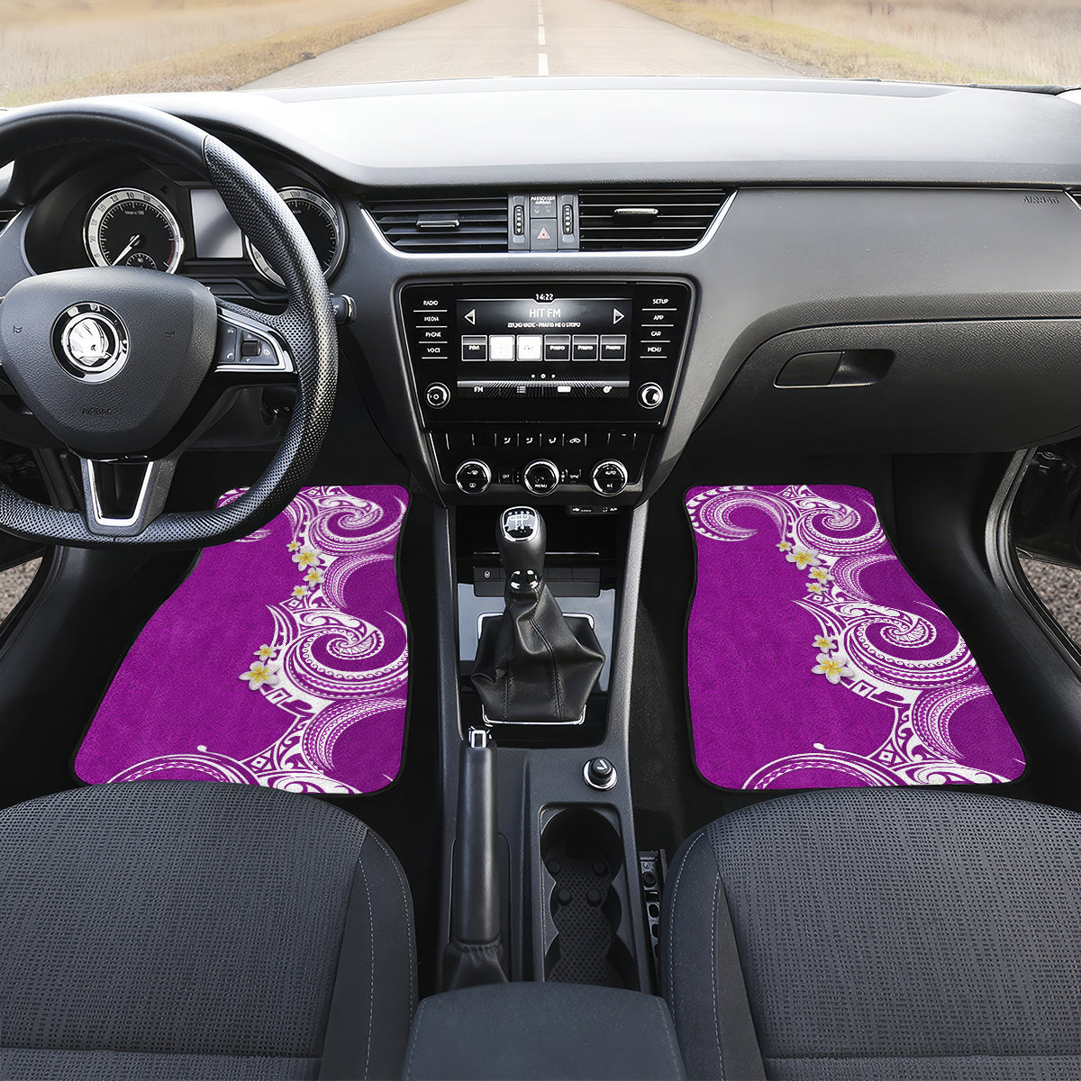 Aloha Polynesian Plumeria Flower Car Mats Purple Color LT03 Set 2pcs - Front Purple - Polynesian Pride