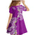 Aloha Polynesian Plumeria Flower Family Matching Mermaid Dress and Hawaiian Shirt Purple Color