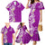 Aloha Polynesian Plumeria Flower Family Matching Mermaid Dress and Hawaiian Shirt Purple Color