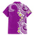 Aloha Polynesian Plumeria Flower Family Matching Mermaid Dress and Hawaiian Shirt Purple Color