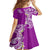 Aloha Polynesian Plumeria Flower Family Matching Off Shoulder Maxi Dress and Hawaiian Shirt Purple Color