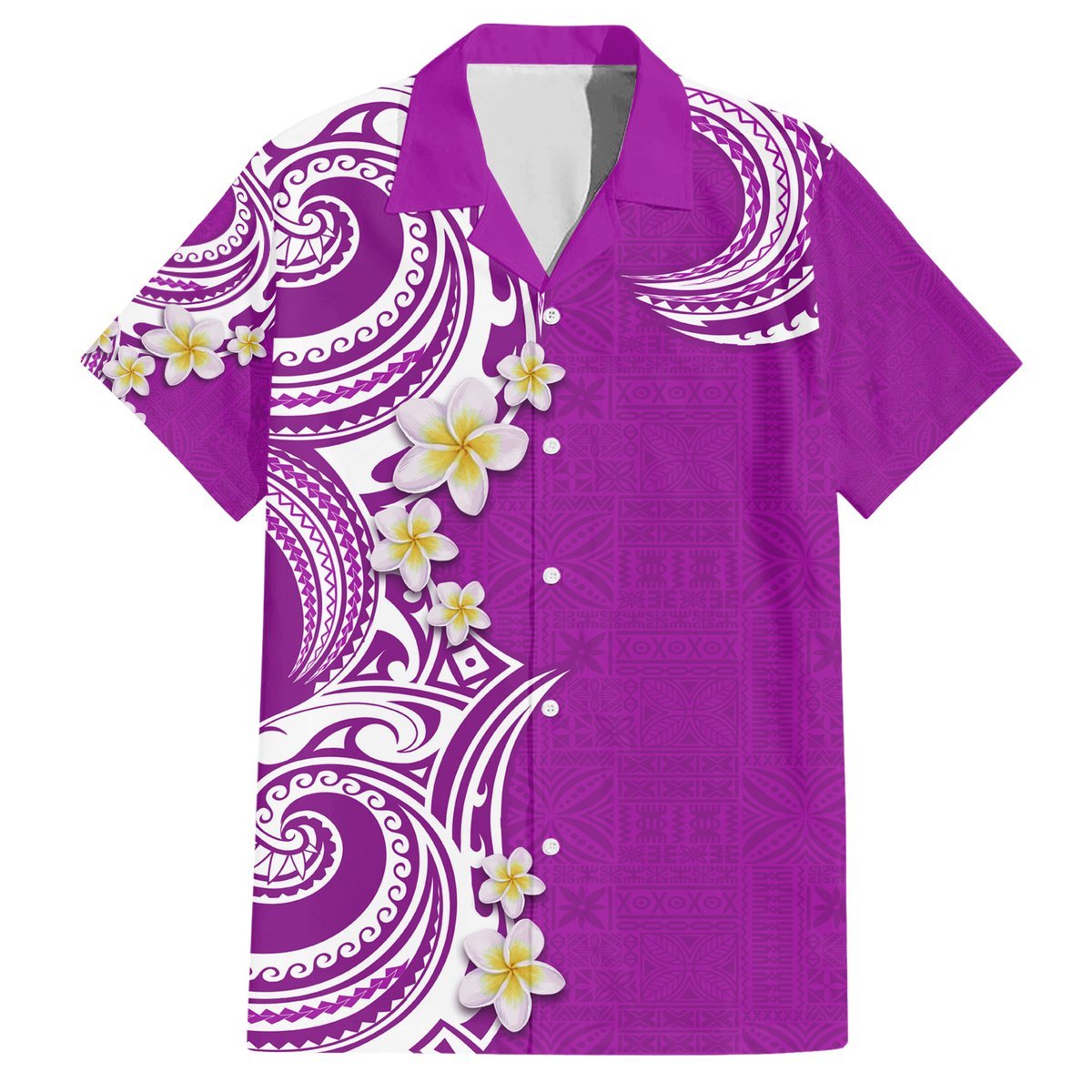 Aloha Polynesian Plumeria Flower Hawaiian Shirt Purple Color LT03 Purple - Polynesian Pride