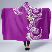 Aloha Polynesian Plumeria Flower Hooded Blanket Purple Color LT03 - Polynesian Pride