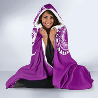 Aloha Polynesian Plumeria Flower Hooded Blanket Purple Color LT03 - Polynesian Pride