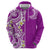 Aloha Polynesian Plumeria Flower Hoodie Purple Color