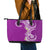 Aloha Polynesian Plumeria Flower Leather Tote Bag Purple Color