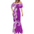 Aloha Polynesian Plumeria Flower Mermaid Dress Purple Color