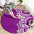 Aloha Polynesian Plumeria Flower Round Carpet Purple Color