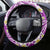 Aloha Polynesian Plumeria Flower Steering Wheel Cover Purple Color