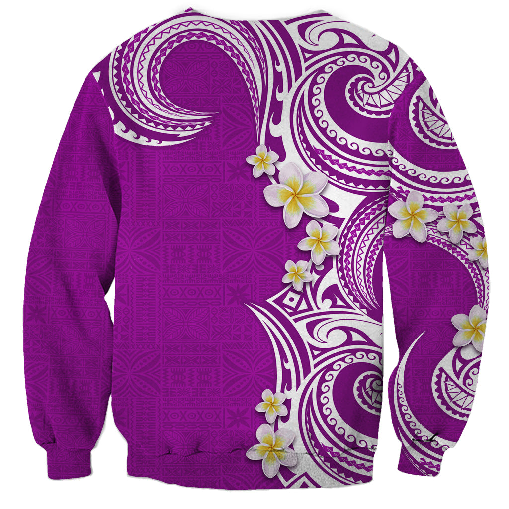 Aloha Polynesian Plumeria Flower Sweatshirt Purple Color LT03 - Polynesian Pride