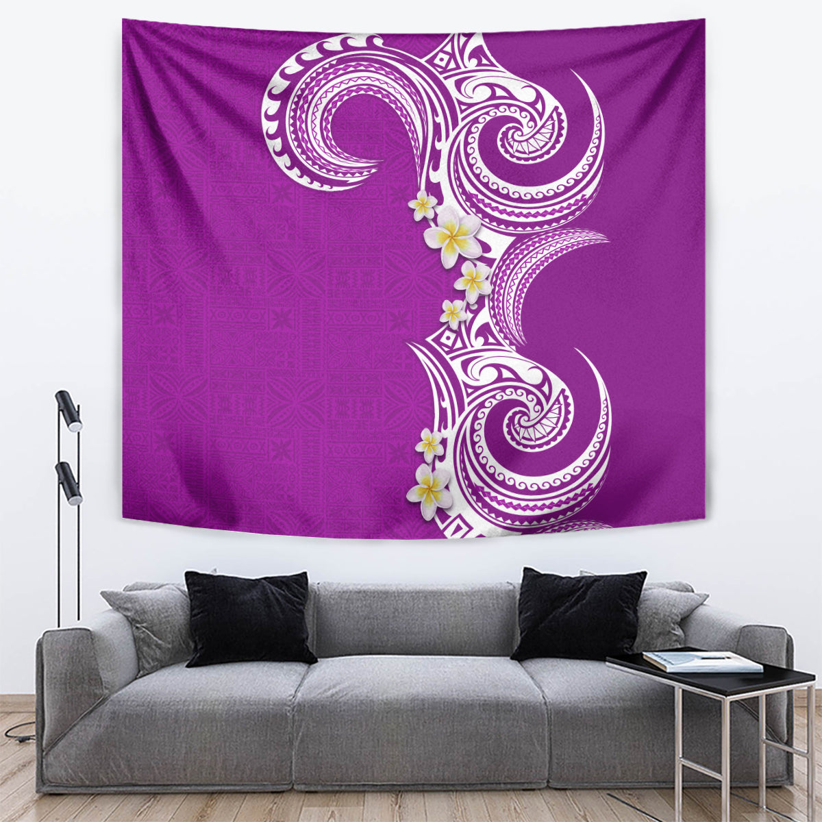 Aloha Polynesian Plumeria Flower Tapestry Purple Color LT03 Purple - Polynesian Pride