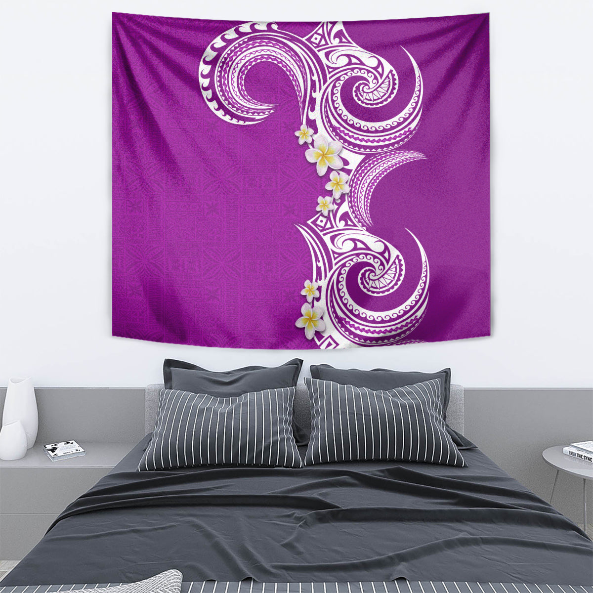 Aloha Polynesian Plumeria Flower Tapestry Purple Color LT03 - Polynesian Pride