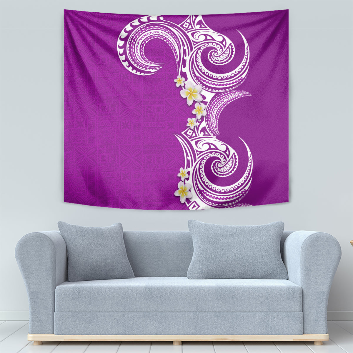 Aloha Polynesian Plumeria Flower Tapestry Purple Color LT03 - Polynesian Pride