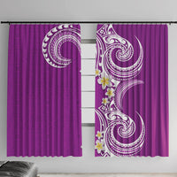 Aloha Polynesian Plumeria Flower Window Curtain Purple Color LT03 With Hooks Purple - Polynesian Pride