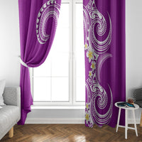 Aloha Polynesian Plumeria Flower Window Curtain Purple Color LT03 - Polynesian Pride
