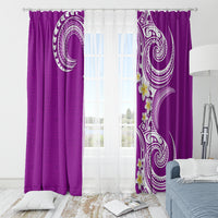 Aloha Polynesian Plumeria Flower Window Curtain Purple Color LT03 - Polynesian Pride