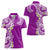 Aloha Polynesian Plumeria Flower Women Polo Shirt Purple Color