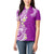 Aloha Polynesian Plumeria Flower Women Polo Shirt Purple Color