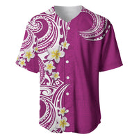 Aloha Polynesian Plumeria Flower Baseball Jersey Pink Color LT03 Pink - Polynesian Pride