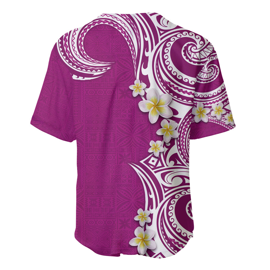 Aloha Polynesian Plumeria Flower Baseball Jersey Pink Color LT03 - Polynesian Pride