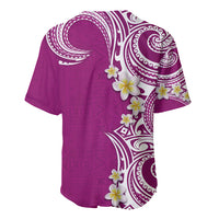 Aloha Polynesian Plumeria Flower Baseball Jersey Pink Color LT03 - Polynesian Pride