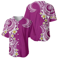 Aloha Polynesian Plumeria Flower Baseball Jersey Pink Color LT03 - Polynesian Pride