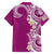 Aloha Polynesian Plumeria Flower Family Matching Long Sleeve Bodycon Dress and Hawaiian Shirt Pink Color