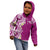 Aloha Polynesian Plumeria Flower Kid Hoodie Pink Color