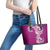 Aloha Polynesian Plumeria Flower Leather Tote Bag Pink Color