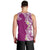 Aloha Polynesian Plumeria Flower Men Tank Top Pink Color