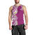 Aloha Polynesian Plumeria Flower Men Tank Top Pink Color