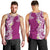 Aloha Polynesian Plumeria Flower Men Tank Top Pink Color