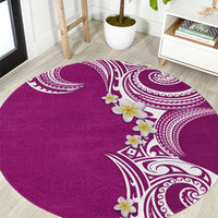 Aloha Polynesian Plumeria Flower Round Carpet Pink Color LT03 Pink - Polynesian Pride