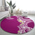 Aloha Polynesian Plumeria Flower Round Carpet Pink Color