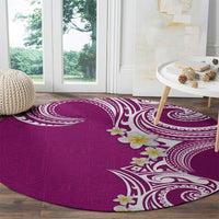 Aloha Polynesian Plumeria Flower Round Carpet Pink Color LT03 - Polynesian Pride