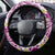 Aloha Polynesian Plumeria Flower Steering Wheel Cover Pink Color