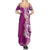 Aloha Polynesian Plumeria Flower Summer Maxi Dress Pink Color