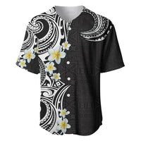 Aloha Polynesian Plumeria Flower Baseball Jersey Black White Color LT03 Black - Polynesian Pride
